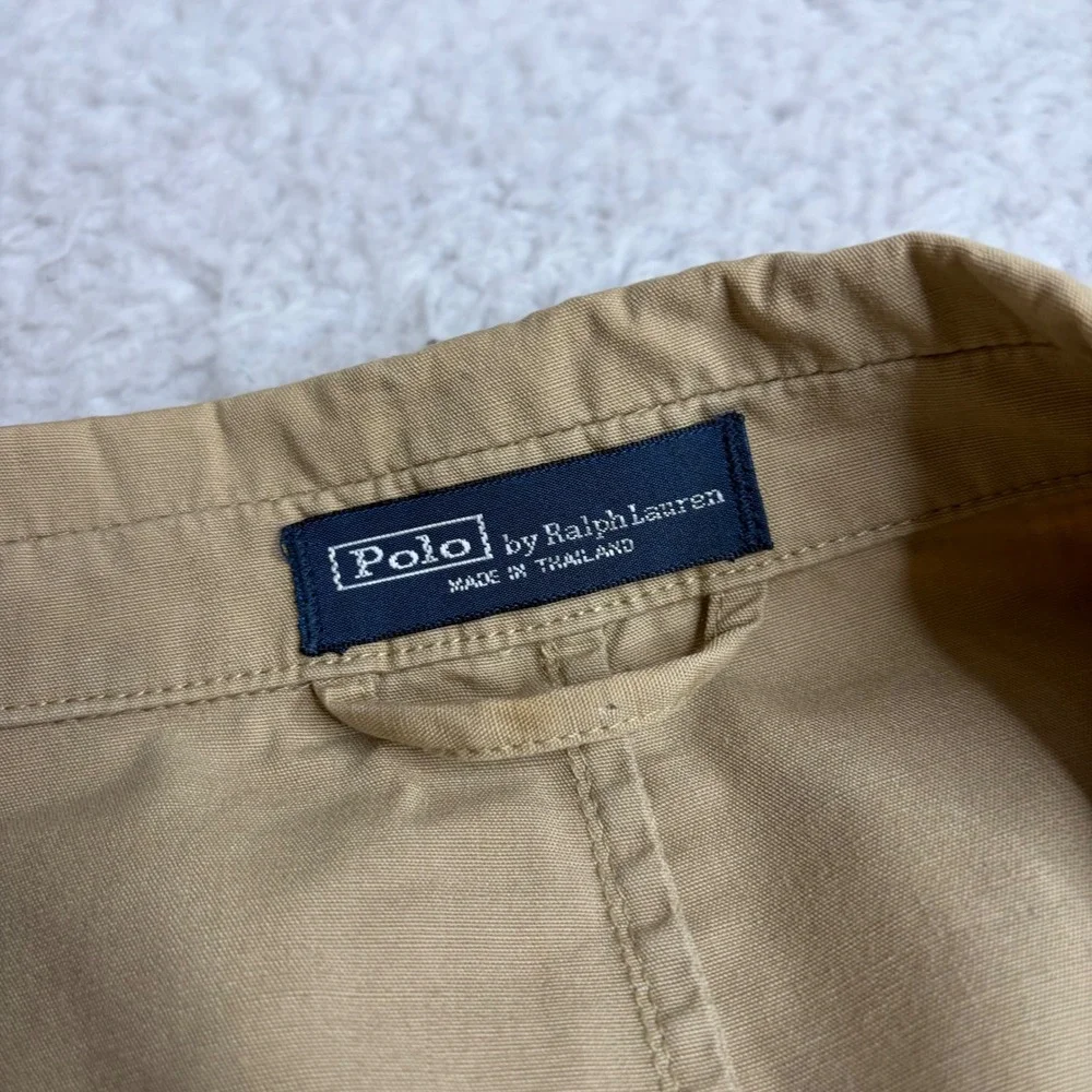 Polo Ralph Lauren Mens Khaki Cotton 3-Button Casual Blazer Jacket Tan Size M